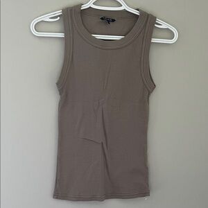 Tahari Taupe Sleeveless Tank Top